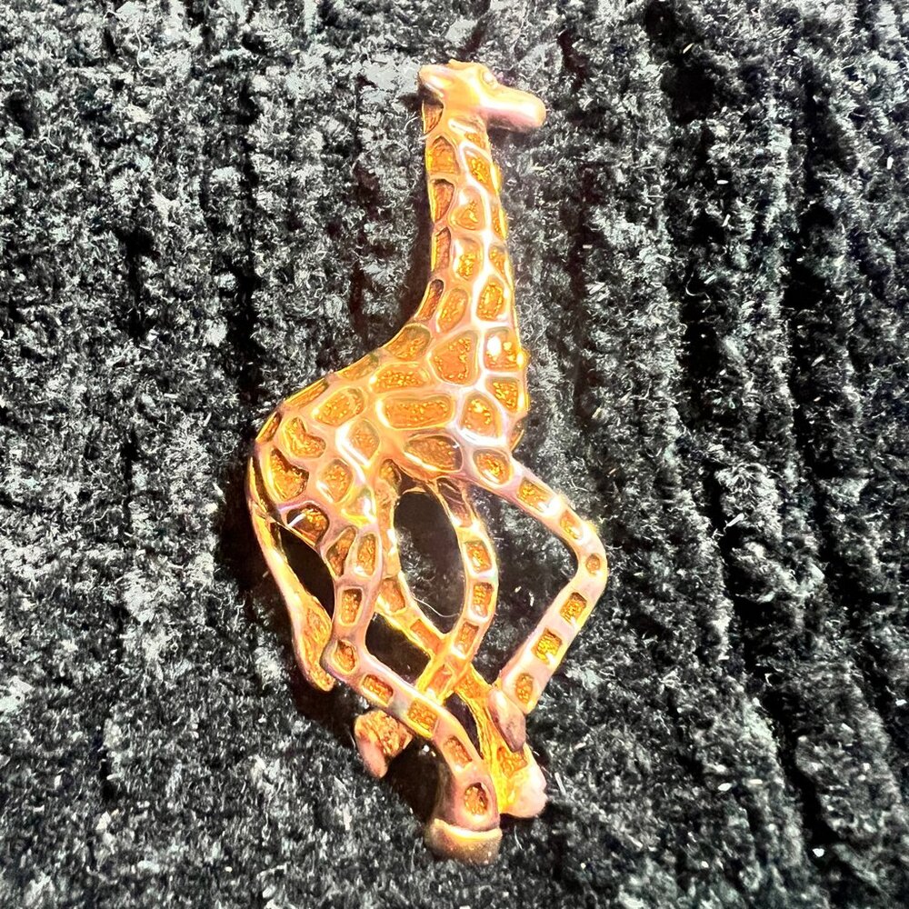 VTG Brooch Gold-Filled Enameled Giraffe